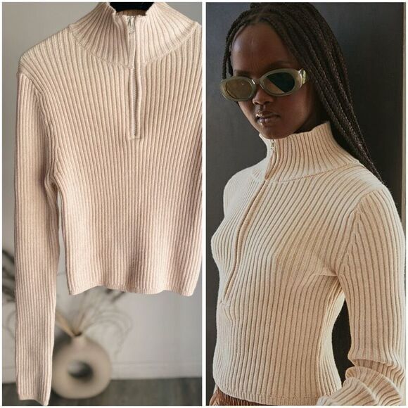 aerie Sweaters - Aerie Late Night Quarter Zip Sweater L